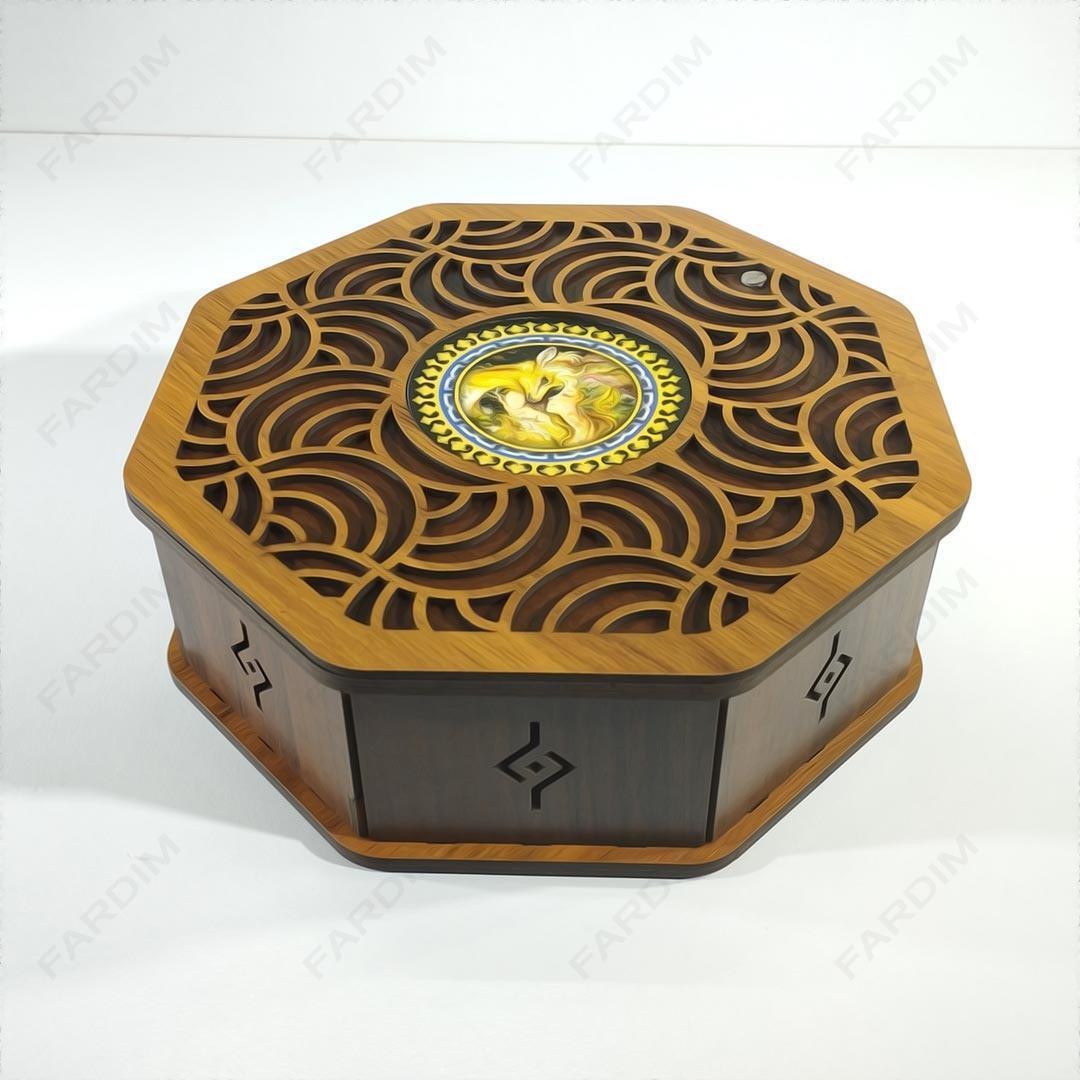 طرح برش لیزری جعبه هدیه و پذیرایی کد A132301